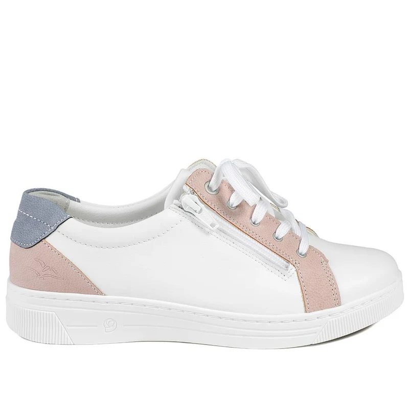 Fly Flot Leather Trainers with Functional Zip - CAL43001 / 329 364