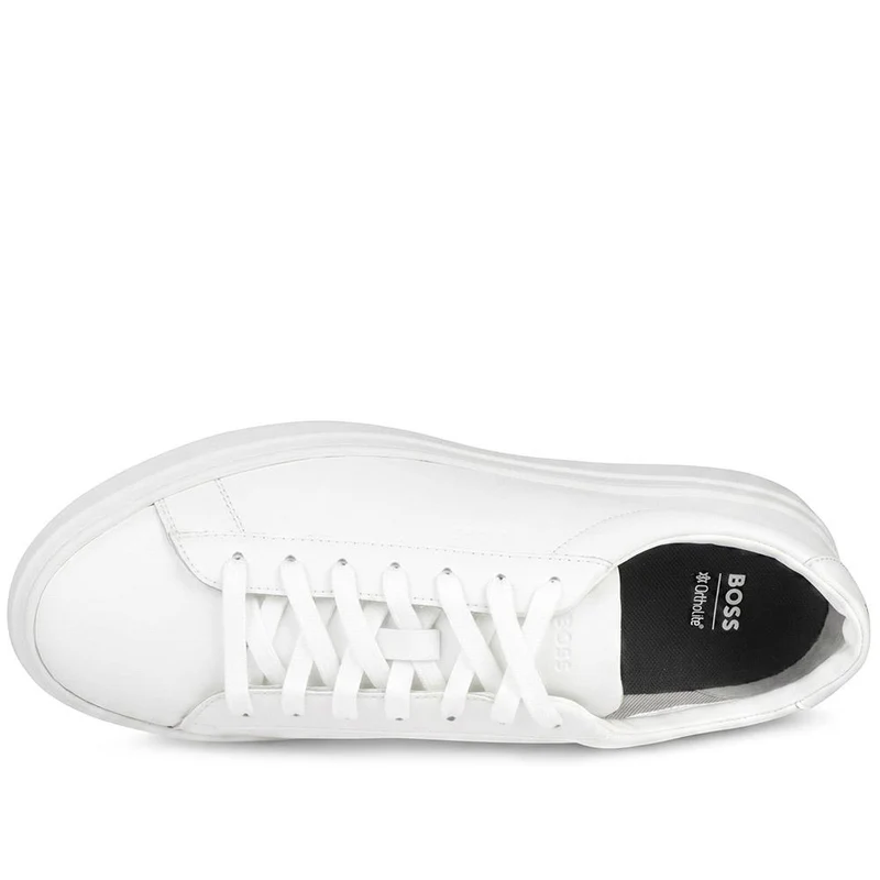 Boss Leather Lace Up Trainers - HUGO42501 / 327 809 - White Leather