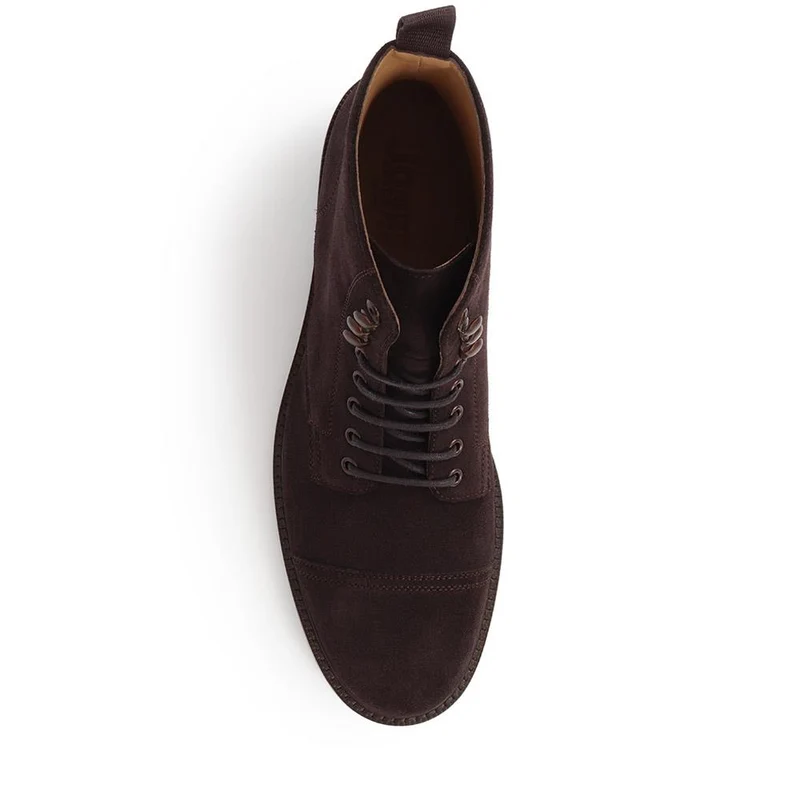 Finch Leather Lace-Up Boots - FINCH / 325 742 - Dark Brown Suede