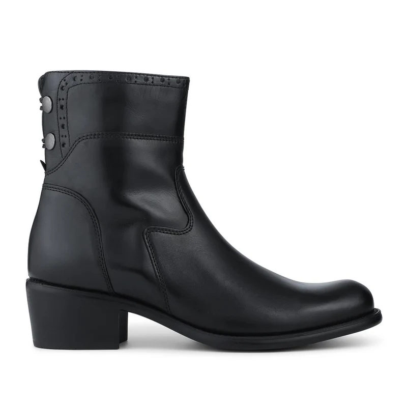 Laurelle Leather Zip Fasten Ankle Boots - LAURELLE / 328 214 - Black