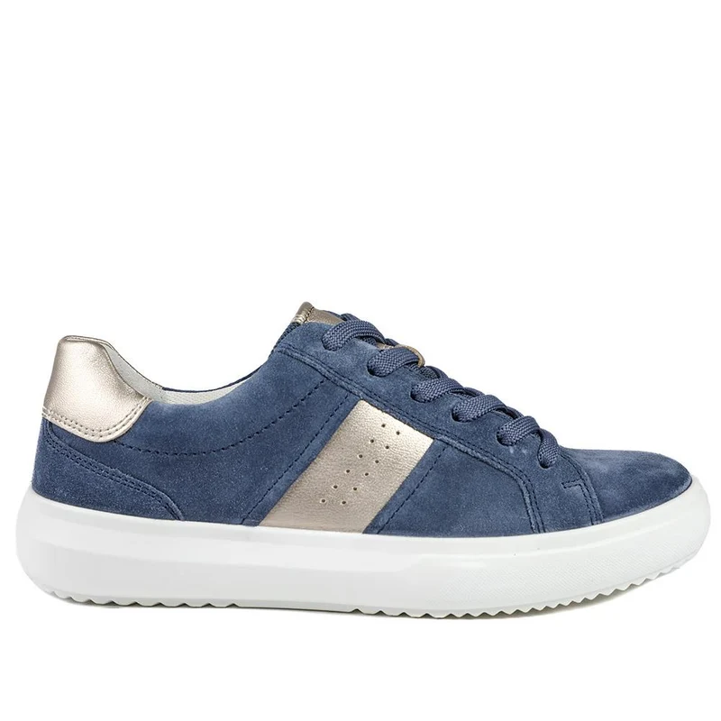 Gabor Jade Leather Lace Up Trainers - GAB43515 / 328 860 - Navy-Pewter