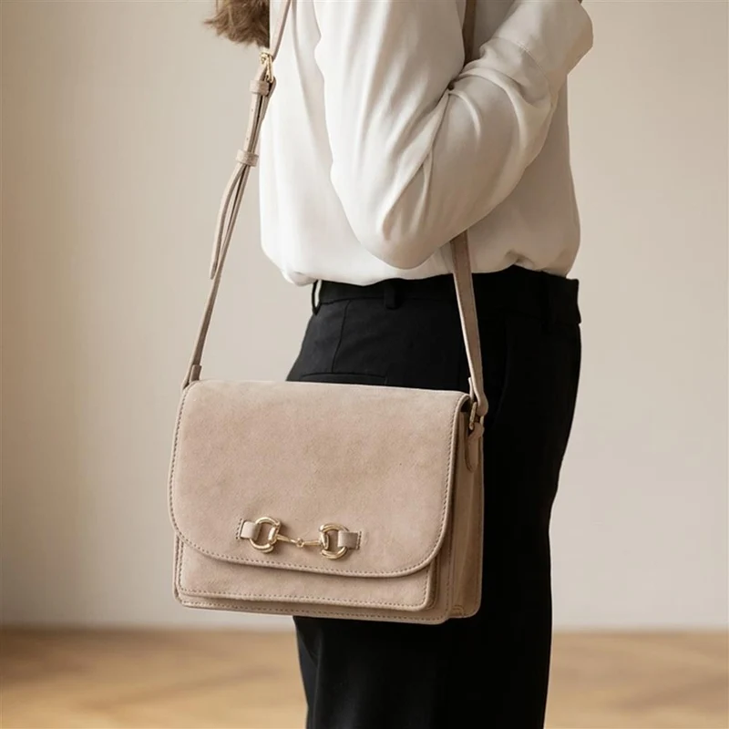 Vitoria Leather Crossbody Bag - VITORIA / 325 464 - Beige Suede
