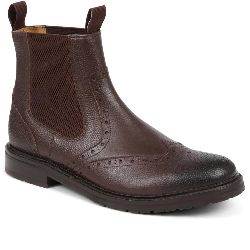Desborough Leather Chelsea Boots - DESBOROUGH2 / 324 340 - Dark Brown