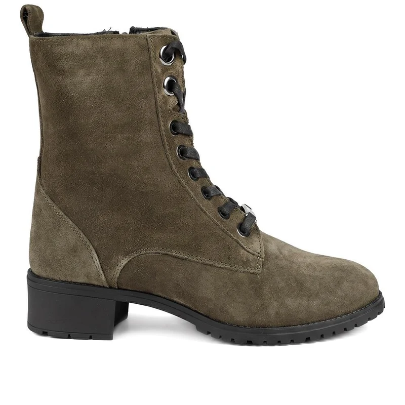 Maura Leather Block Heel Boots - MAURA / 328 026