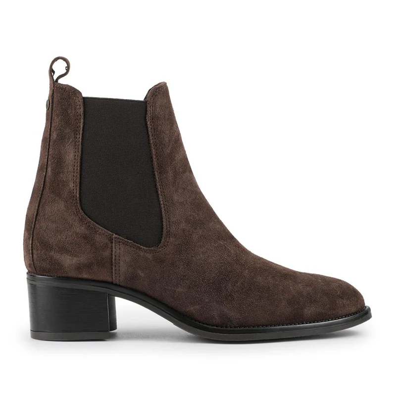 Karlee Leather Slip-In Ankle Boots - KARLEE / 327 776 - Brown