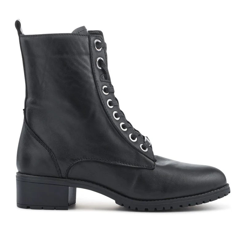 Maura Leather Block Heel Boots - MAURA / 328 026