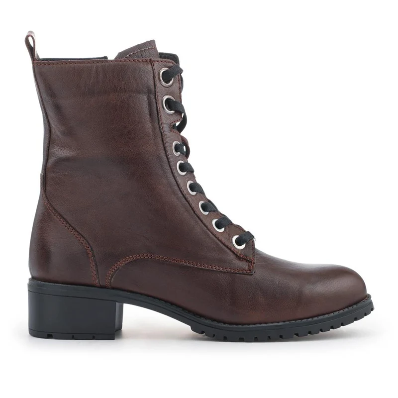 Maura Leather Block Heel Boots - MAURA / 328 026