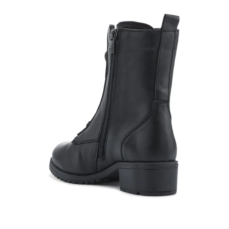 Maura Leather Block Heel Boots - MAURA / 328 026 - Black