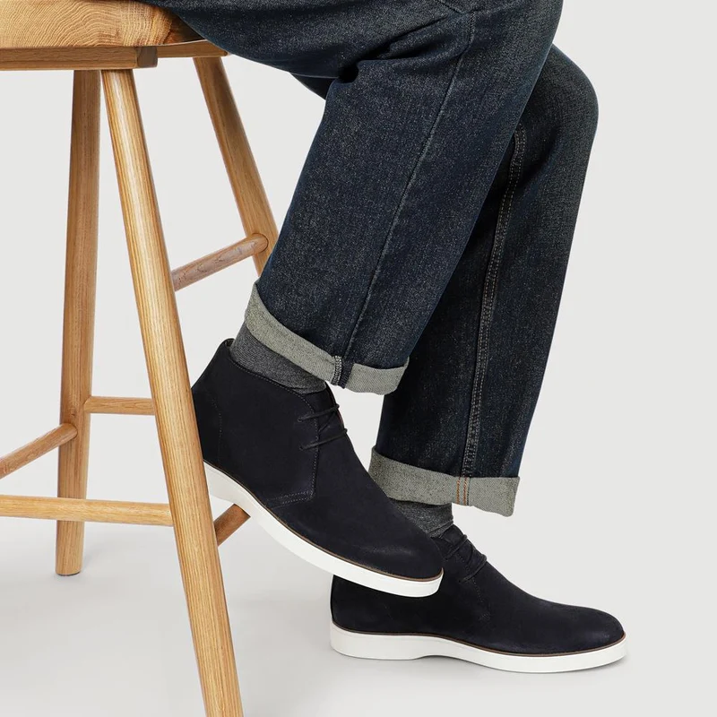 Demetrio Suede Leather Boots - DEMETRIO / 328 070 - Navy Suede