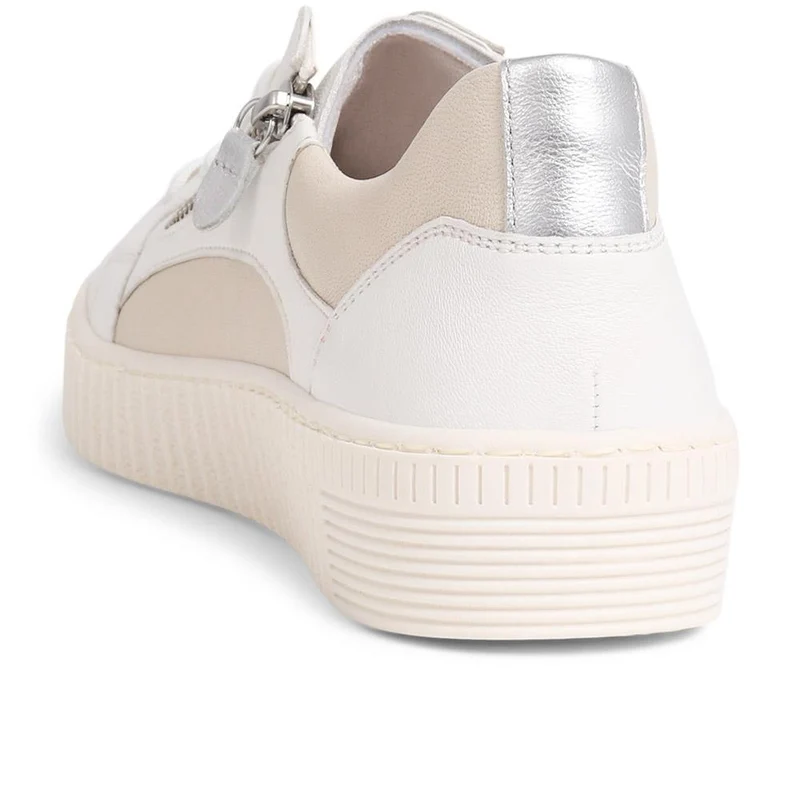 Wemo Gabor Lace-Up Leather Trainers - GAB37517 / 323 536 - White-Beige