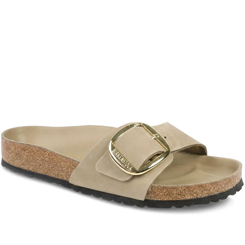 Leather Buckle Mule Sandals - BIRK41042 / 328 790 - Tobacco