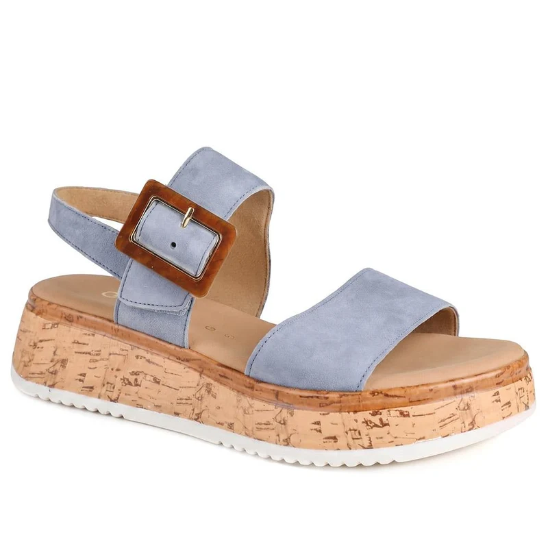 Gabor Leather Adjustable Fasten Sandals - GABC43517 / 330 456 - Blue