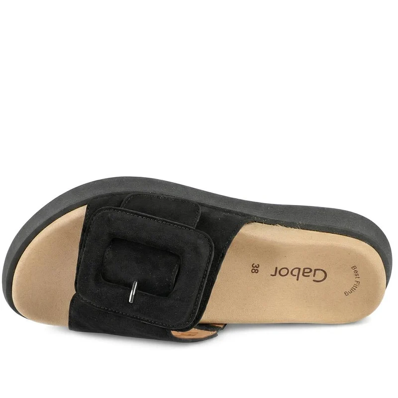Gabor Adios Leather Slip On Mules - GAB43519 / 328 858 - Black