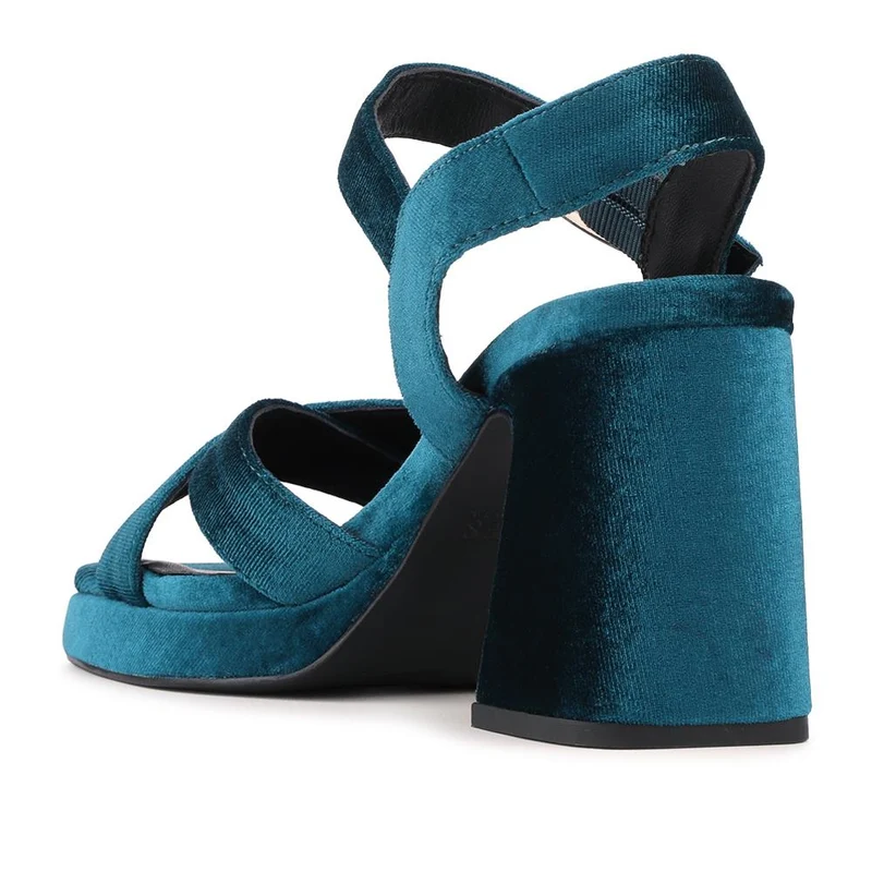 Gladiola2 Leather Platform Sandals - GLADIOLA2 / 325 048 - Teal Velvet
