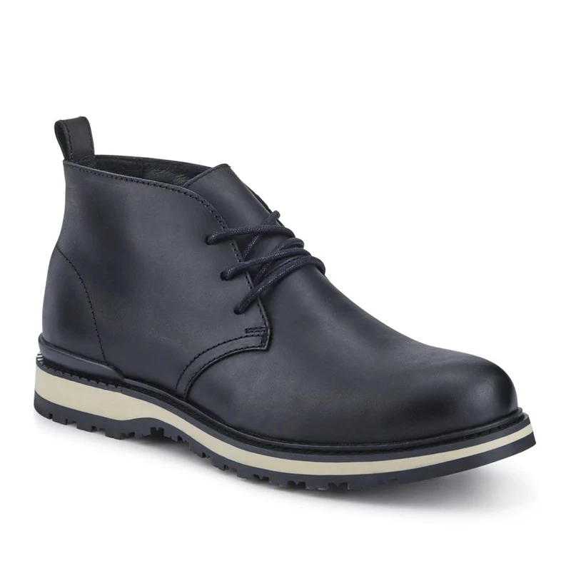 Darrel Grippy Leather Ankle Boots - DARRELL / 328 078 - Black
