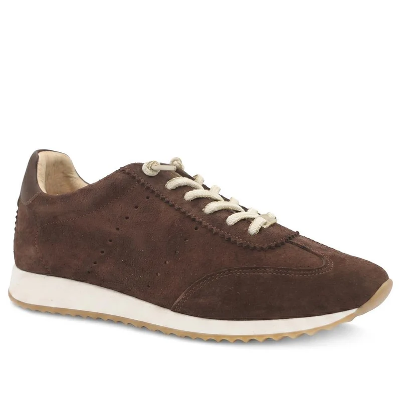 Alenya Suede Leather Lace Up Trainers - ALENYA / 328 895 - Chocolate Suede