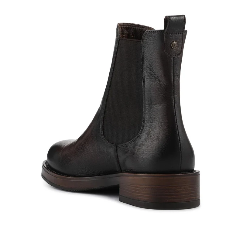 Moxie Leather Heeled Chelsea Boots - MOXIE / 328 088 - Dark Brown Leather