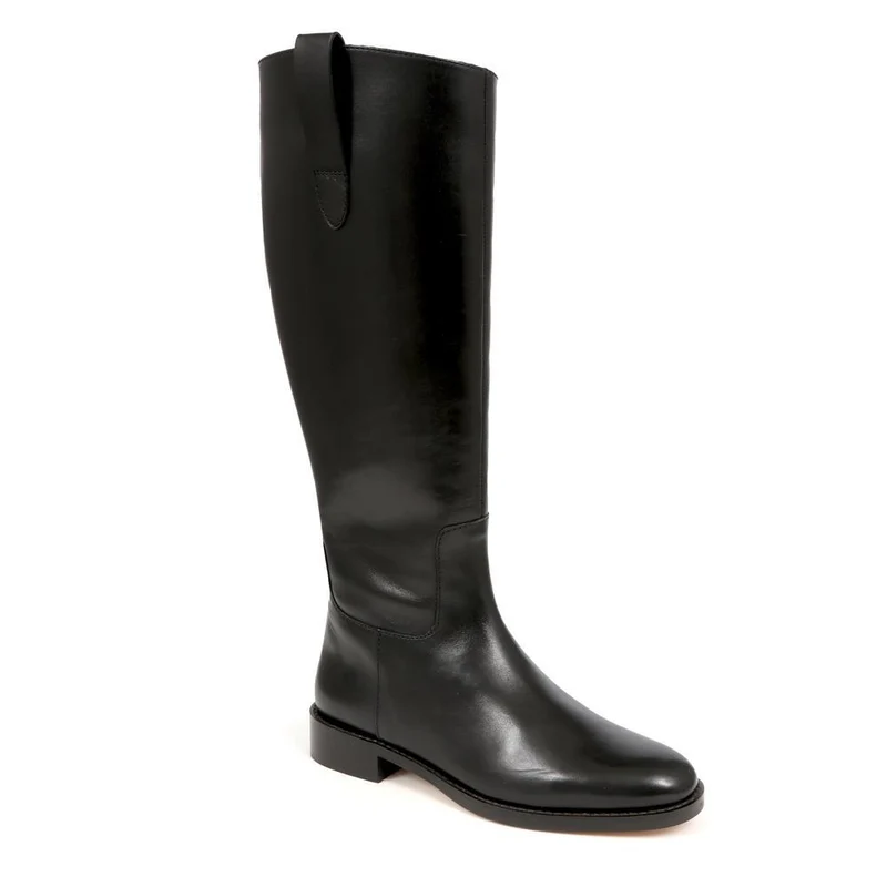Emelia Large Calf Fit Leather Boots - EMELIAL / 326 211 - Black