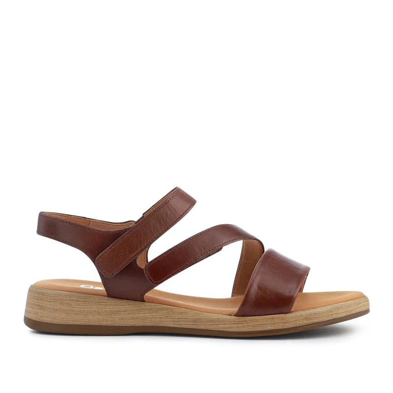 Oporto Gabor Leather Touch-Fasten Sandals - GAB41522 / 327 028 - Brown