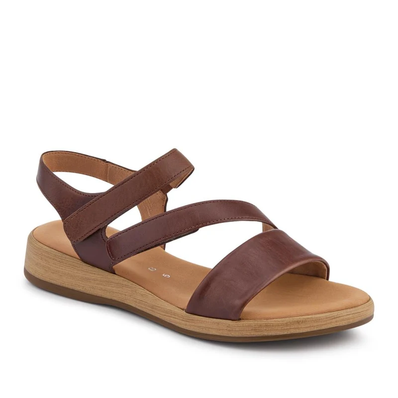 Oporto Gabor Leather Touch-Fasten Sandals - GAB41522 / 327 028 - Brown