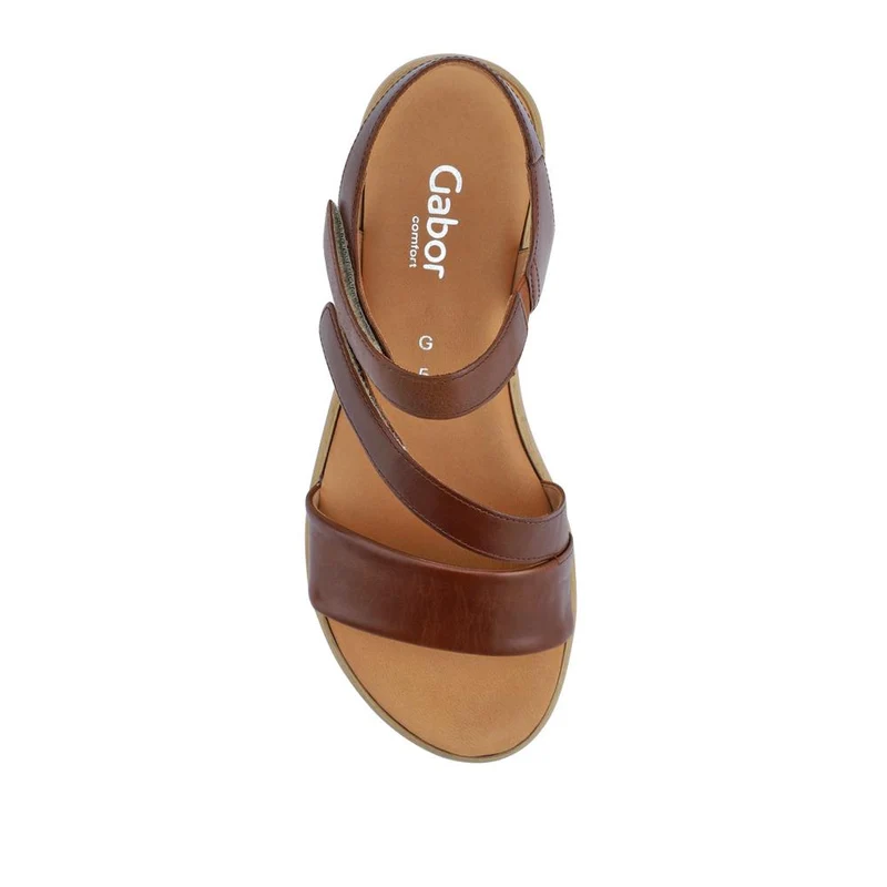 Oporto Gabor Leather Touch-Fasten Sandals - GAB41522 / 327 028 - Brown