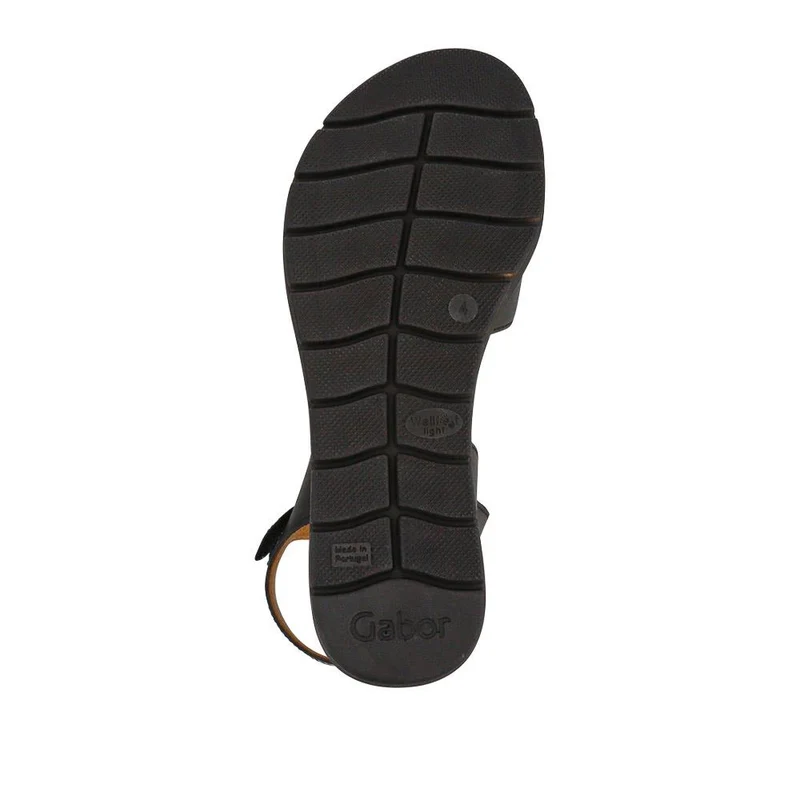 Shout Gabor Leather Touch-Fasten Wedged Sandals - GAB41521 / 327 027 - Black
