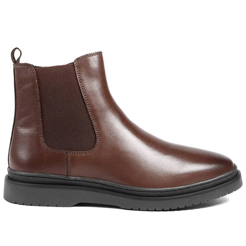 Gregory Warm Lined Leather Chelsea Boots - GREGORY / 328 308 - Dark Brown