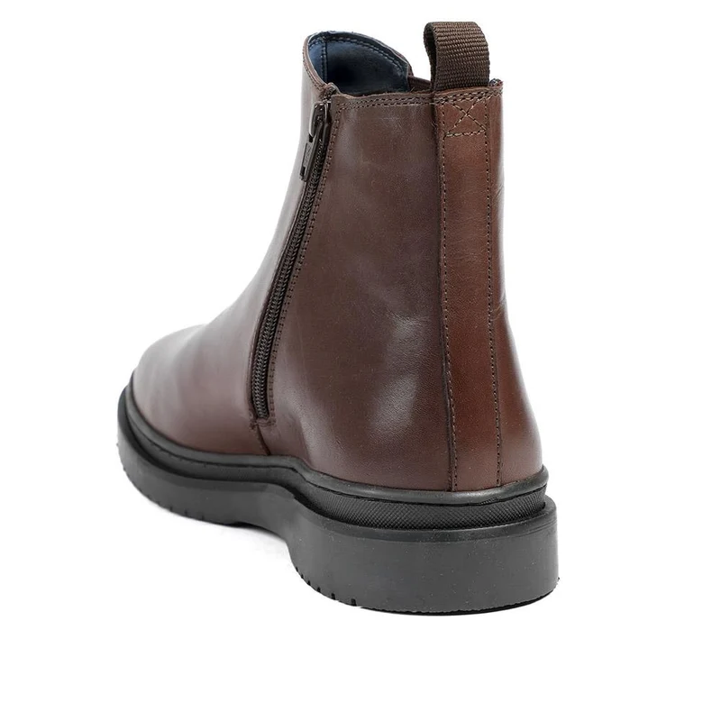 Gregory Warm Lined Leather Chelsea Boots - GREGORY / 328 308 - Dark Brown
