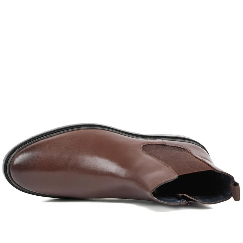 Gregory Warm Lined Leather Chelsea Boots - GREGORY / 328 308 - Dark Brown