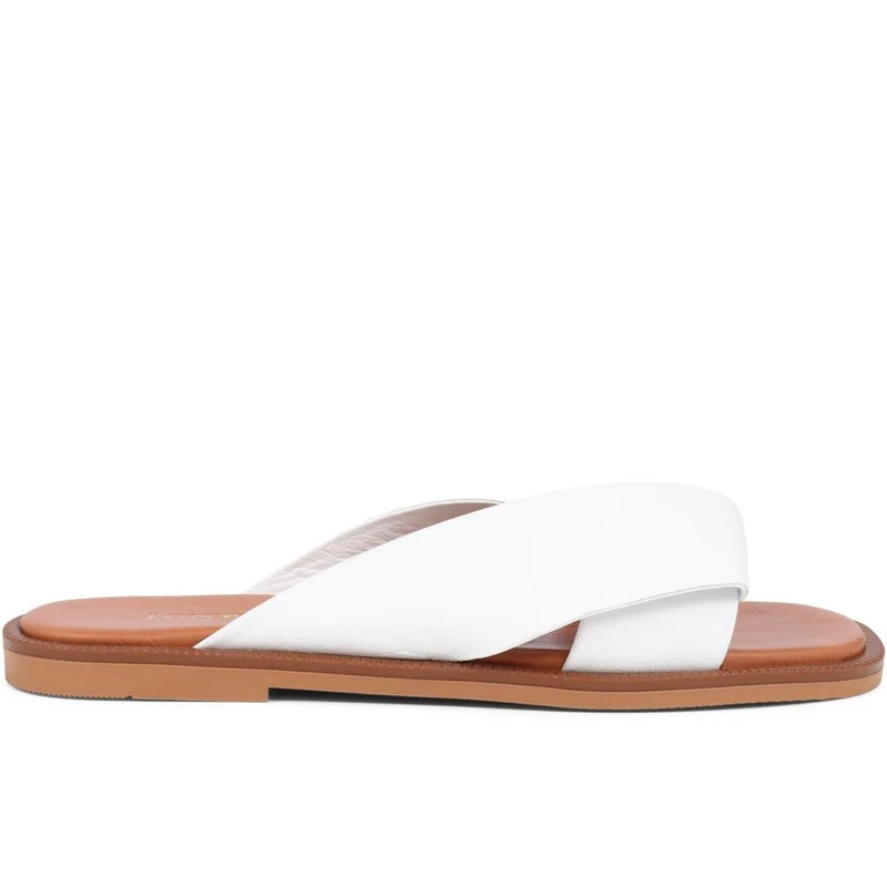Hazelle Flat Mule Sandals - HAZELLE / 325 227 - White