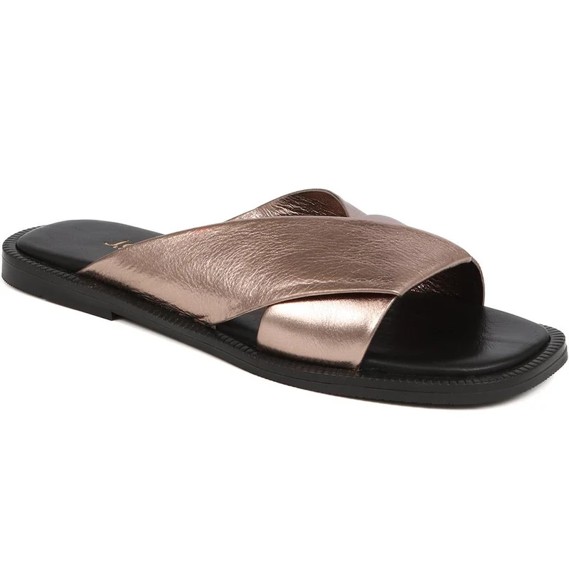 Hazelle Flat Mule Sandals - HAZELLE / 325 227 - Pewter
