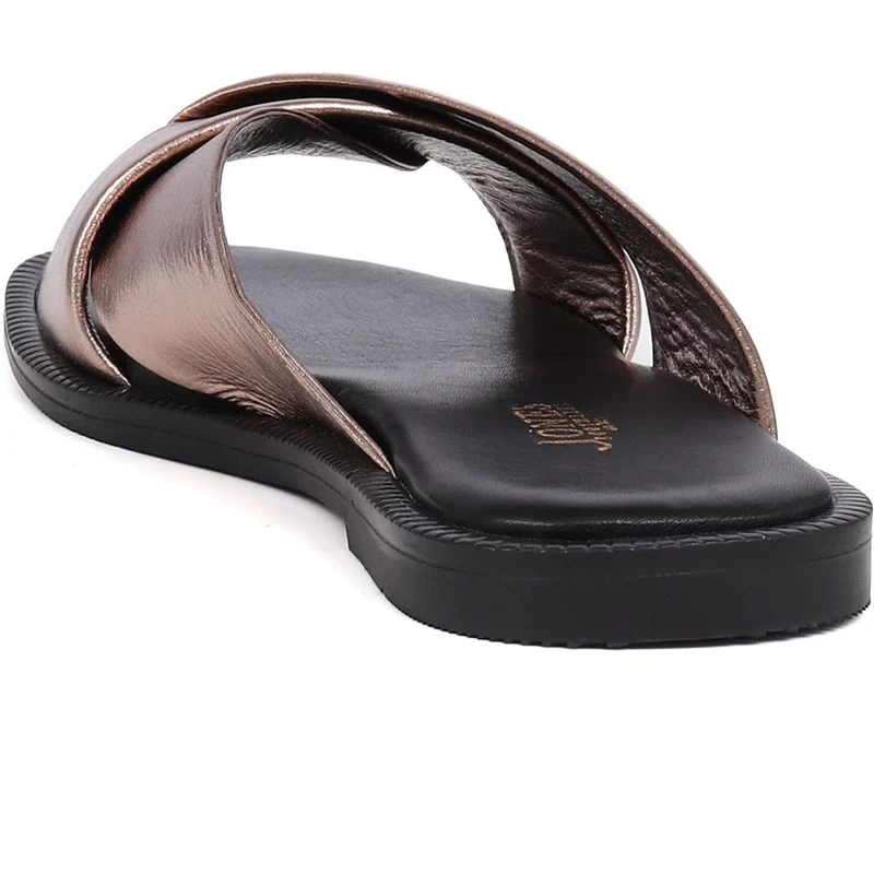 Hazelle Flat Mule Sandals - HAZELLE / 325 227 - Pewter