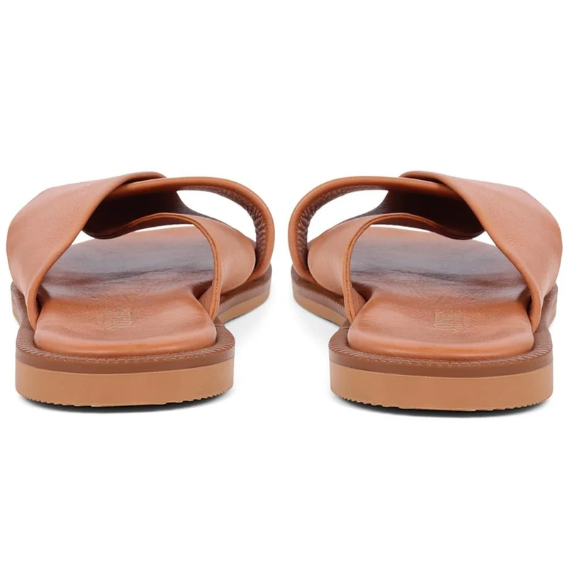 Hazelle Flat Mule Sandals - HAZELLE / 325 227 - Tan