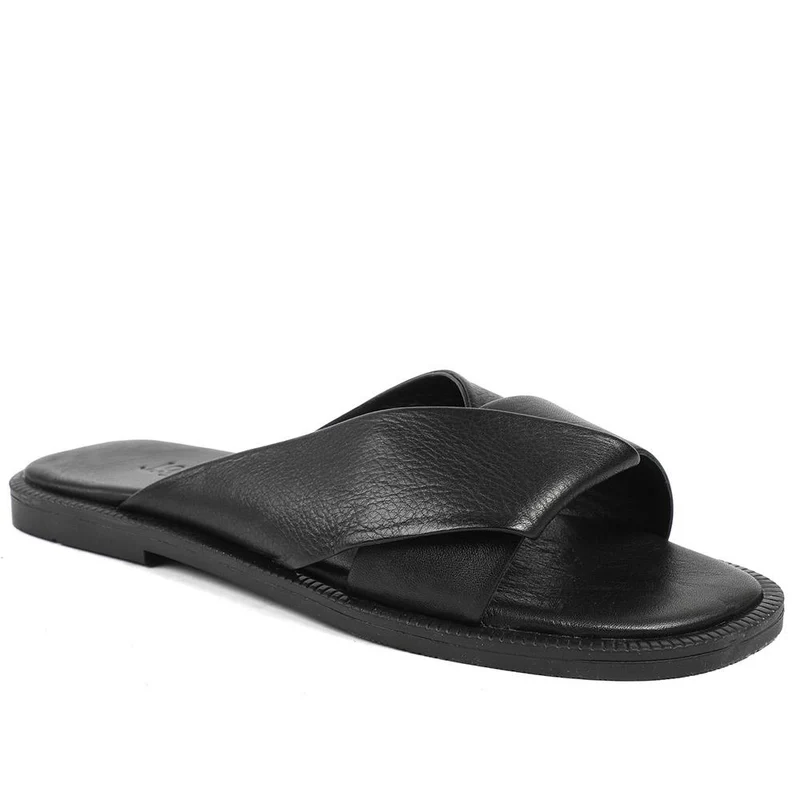 Hazelle Flat Mule Sandals - HAZELLE / 325 227 - Black