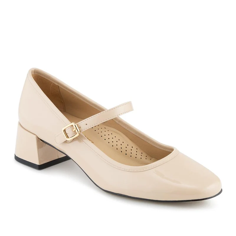 Xabrina Patent Leather Mary Janes - XABRINA / 328 255 - Beige Patent