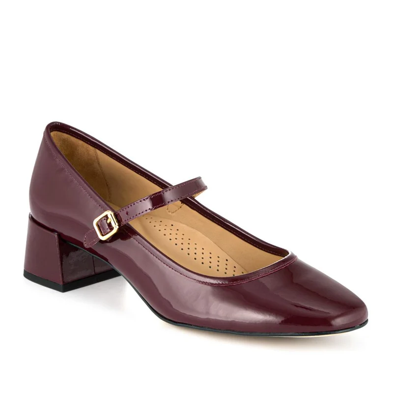 Xabrina Patent Leather Mary Janes - XABRINA / 328 255 - Burgundy Patent