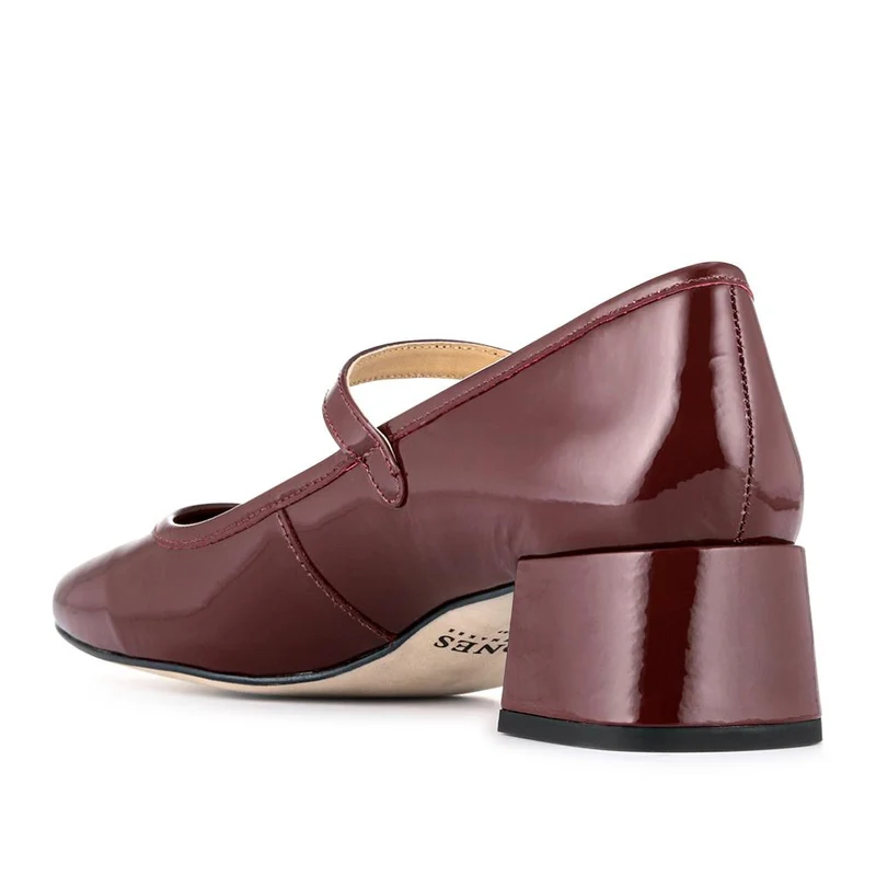 Xabrina Patent Leather Mary Janes - XABRINA / 328 255 - Burgundy Patent