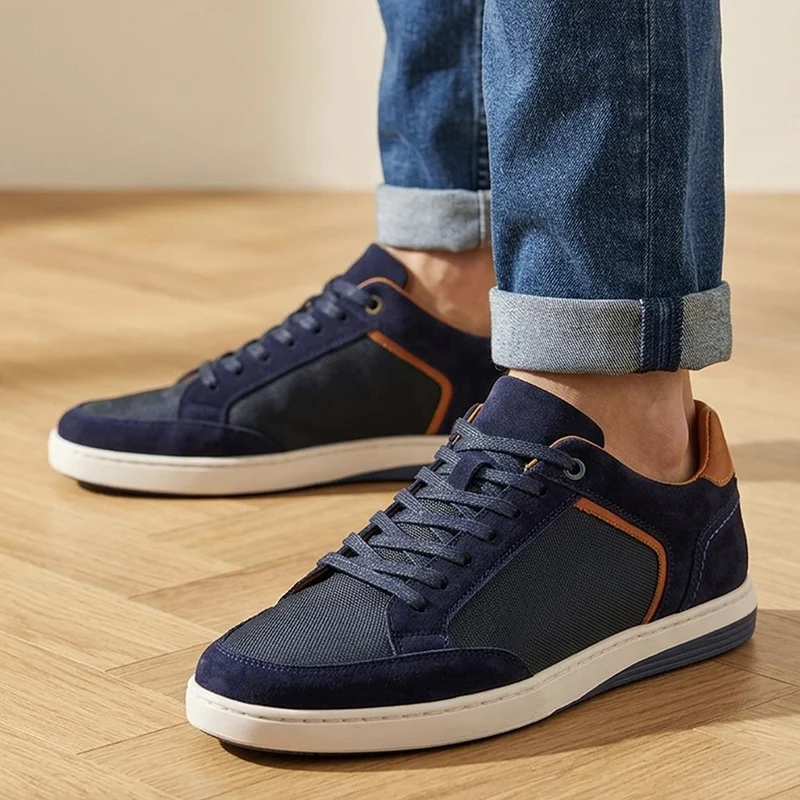 San Diego Leather Trainers - SANDIEGO / 327 427 - Navy Multi