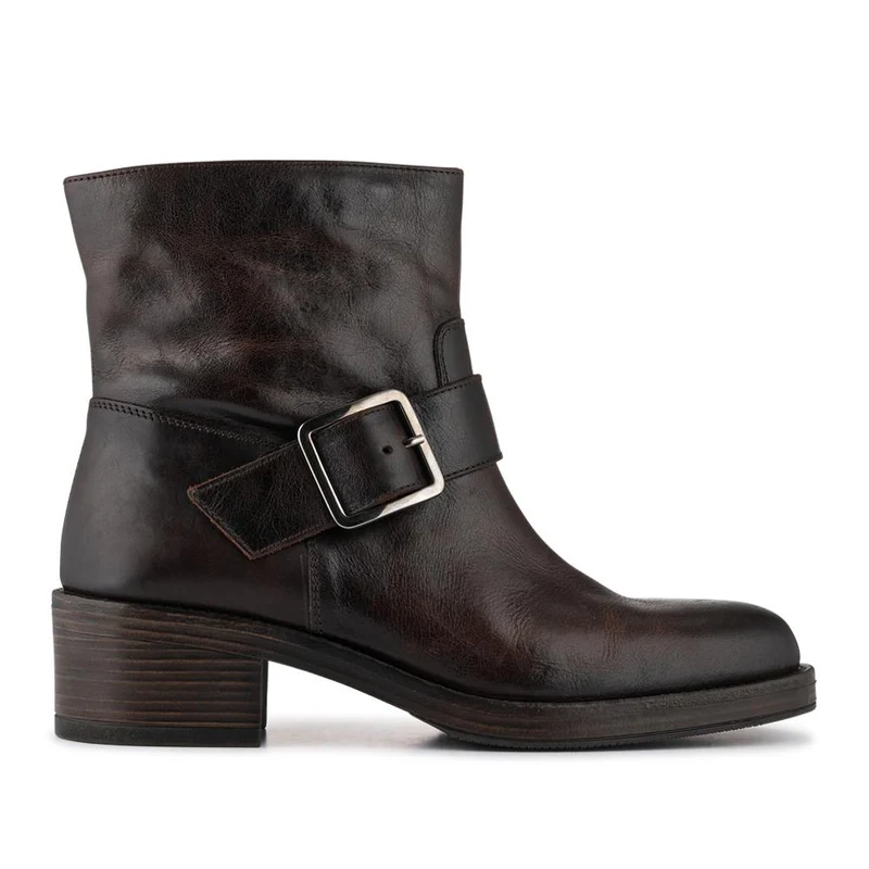Madonna Chunky Leather Ankle Boots - MADONNA / 327 777