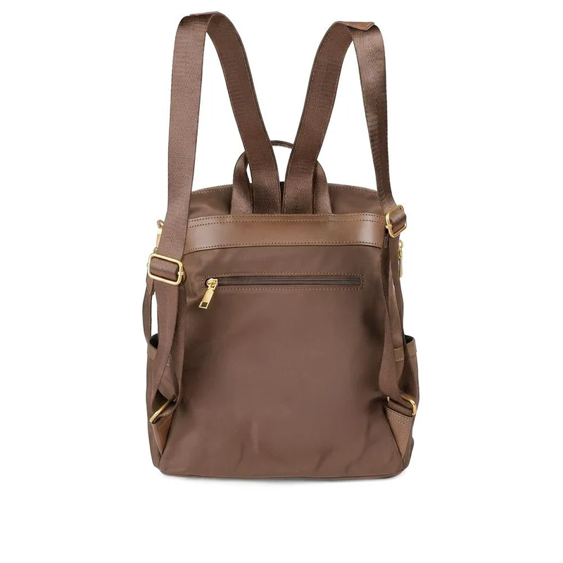 Virelle Leather Backpack With Zip Pockets - VIRELLE / 329 382 - Chocolate