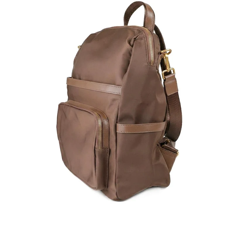 Virelle Leather Backpack With Zip Pockets - VIRELLE / 329 382 - Chocolate