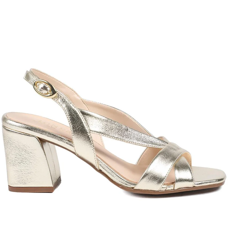 Geneveve Smart Leather Slingback Sandals - GENEVEVE / 329 108