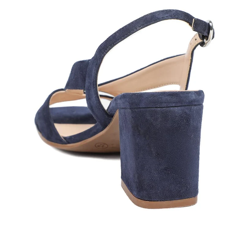 Geneveve Smart Leather Slingback Sandals - GENEVEVE / 329 108 - Navy Suede