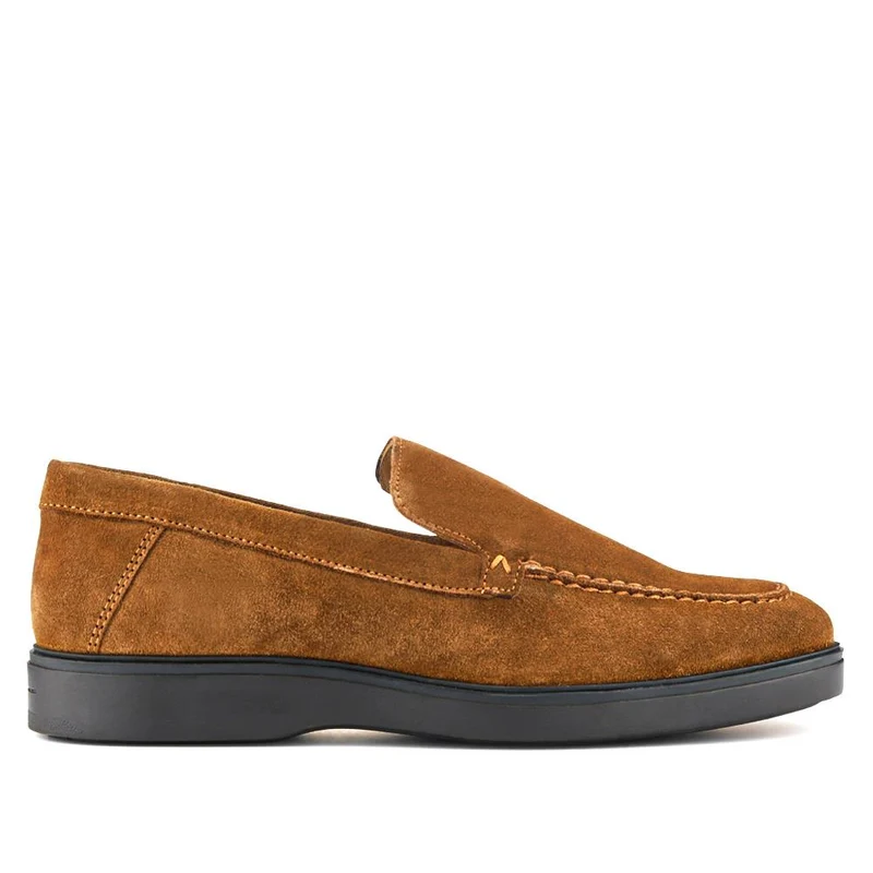 Rocco Laceless Leather Shoes - ROCCO / 326 487 - Tan Suede