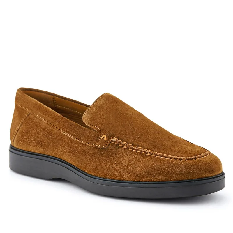 Rocco Laceless Leather Shoes - ROCCO / 326 487 - Tan Suede