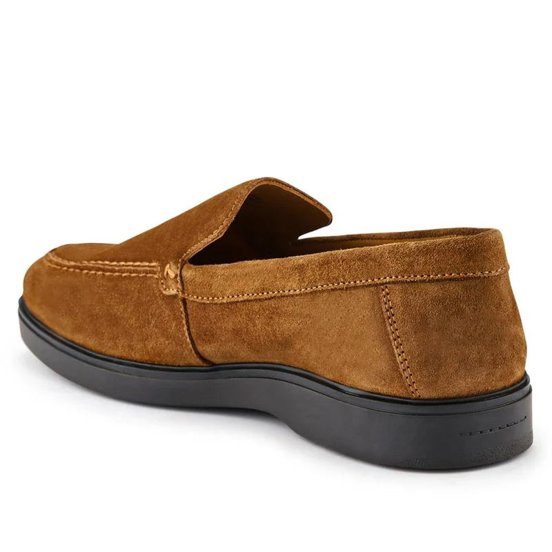 Rocco Laceless Leather Shoes - ROCCO / 326 487 - Tan Suede
