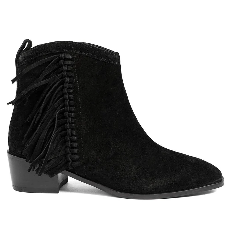 Naimh Tassel Leather Ankle Boots - NAIMH / 328 432