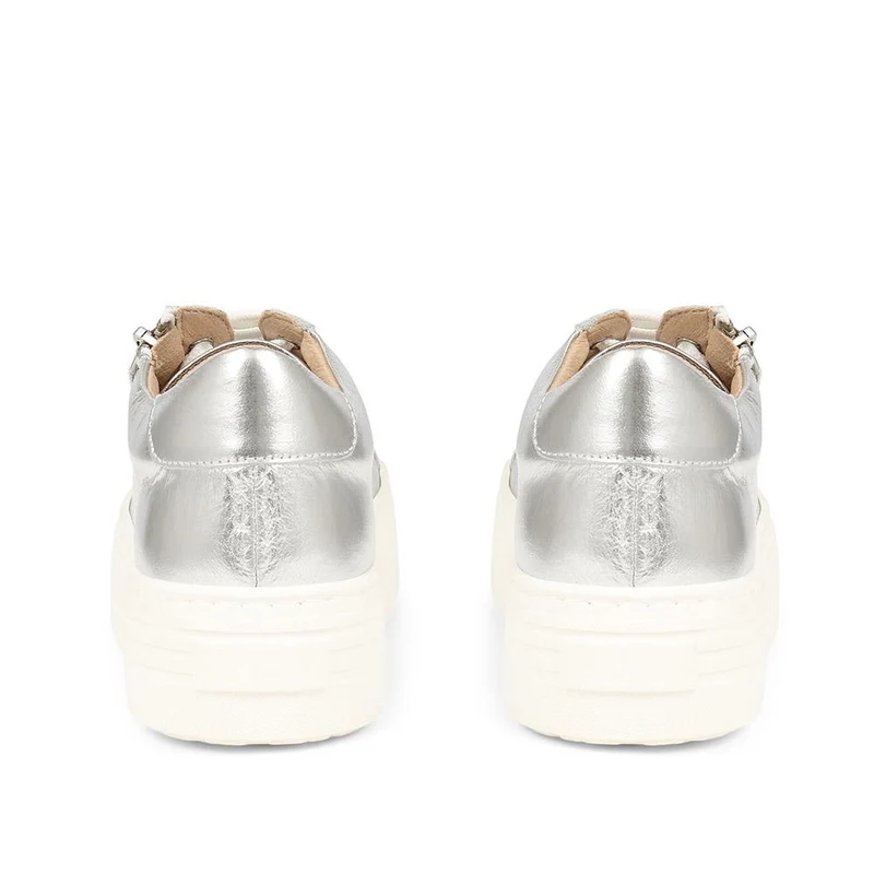 Amaliada Leather Platform Trainers - AMALIADA / 325 316 - Silver