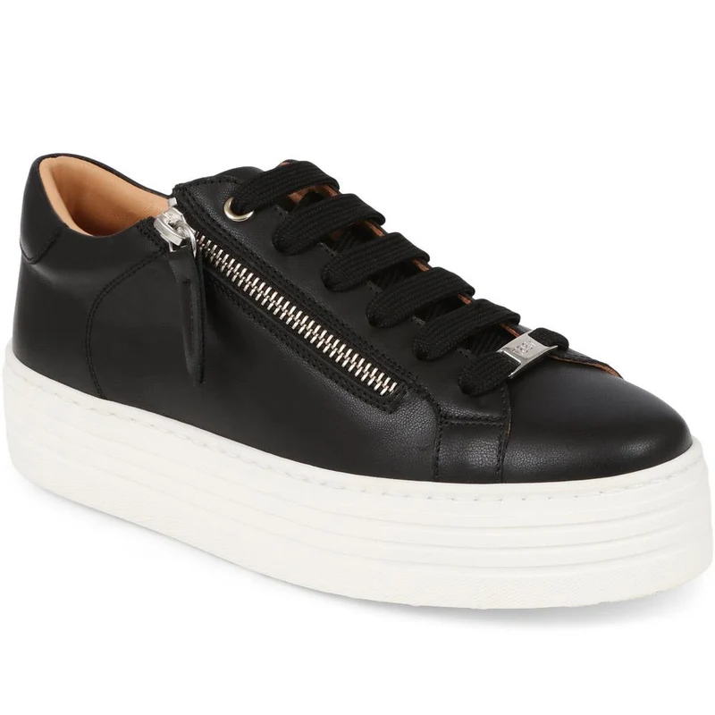 Amaliada Leather Platform Trainers - AMALIADA / 325 316 - Black