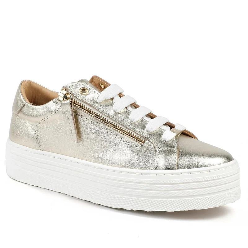 Amaliada Leather Platform Trainers - AMALIADA / 325 316 - Gold